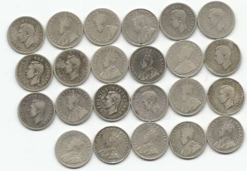 80% SILVER 3d LOT ((23COINS))