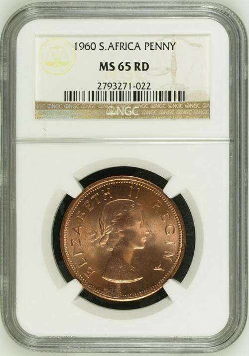1960 1 Penny graded MS65 RD by the NGC
