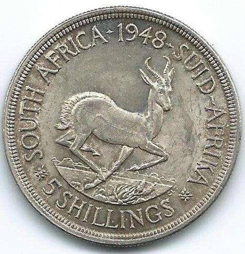 1948 Union of South Africa 5 Shillings / Crown
