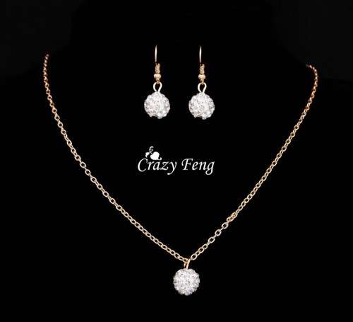 ***PRETTY*** CRYSTAL BALL JEWELRY SET