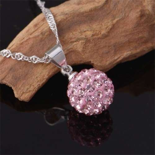 ***ELEGANT***  SMALL PINK BALL PENDANT NECKLACE