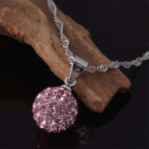 ***ELEGANT***  SMALL PINK BALL PENDANT NECKLACE