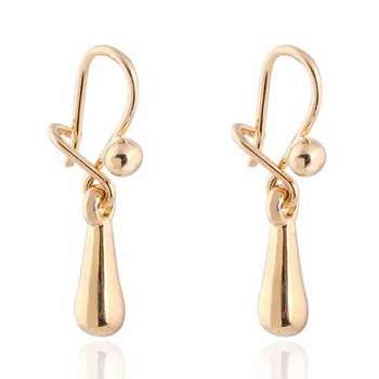 ANTI ALLERGIC 18 KT GOLD PLATED TEARDROP EAR RING