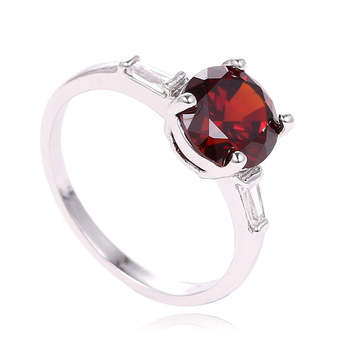 925 SILVER PLATED BURNED ORANGE CUBIC ZIRCONIA LADIES PARTY RING SIZE 6.5