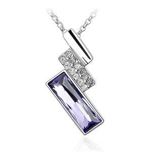 AUSTRALIAN CRYSTAL SILVER PLATED NECKLACE WITH CHAIN 18 INCH LONG