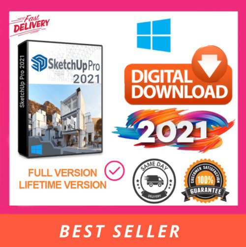 SketchUp Pro 2021 | V-Ray Render | Full Version | Lifetime License Key | Multilingual | Windows | Fa