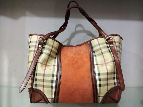 Burberry Haymarket Check Coated Canvas Colourblock Canterbury Tote Bag