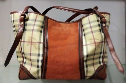 Burberry Haymarket Check Coated Canvas Colourblock Canterbury Tote Bag