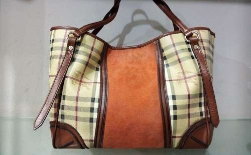Burberry Haymarket Check Coated Canvas Colourblock Canterbury Tote Bag