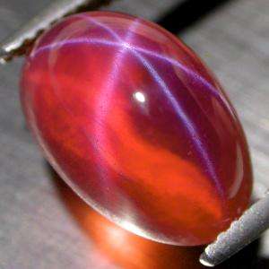 7.90 CT ORANGE/PINK STAR SAPPHIRE, BIG !!
