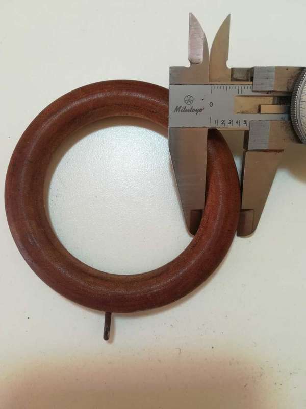 35 Vintage Wooden Curtain Rings 35mm
