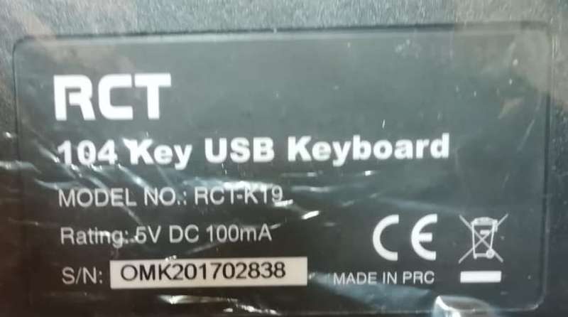 USB Keyboard RCT 104 key k19 Black