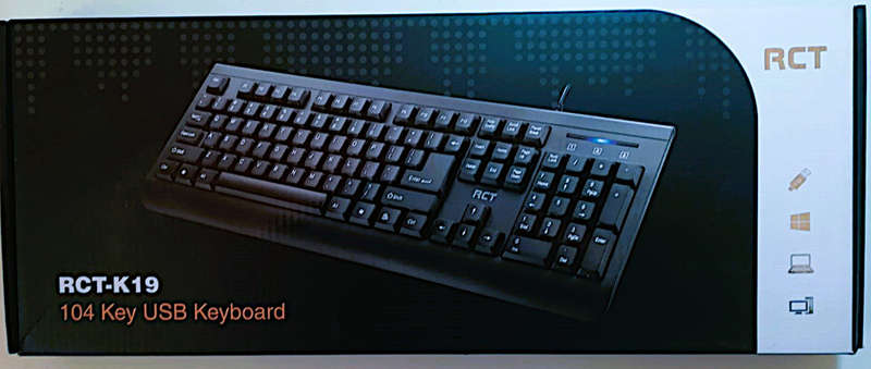 USB Keyboard RCT 104 key k19 Black