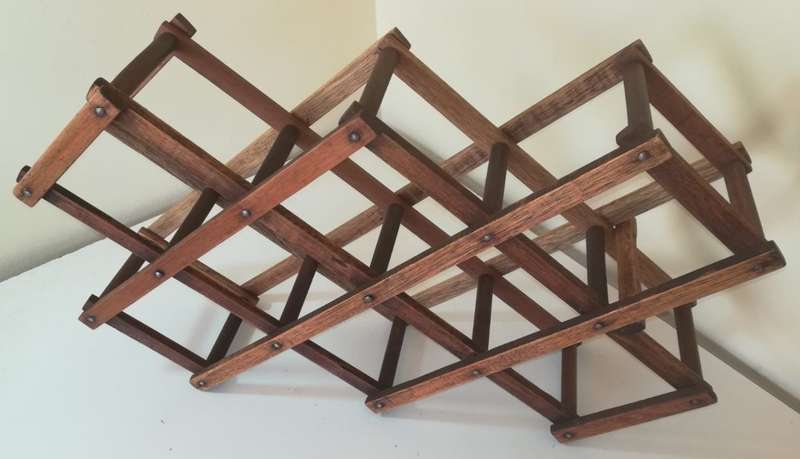 Vintage Folding Hardwood Wine Rack