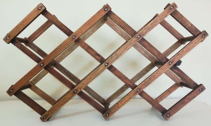 Vintage Folding Hardwood Wine Rack