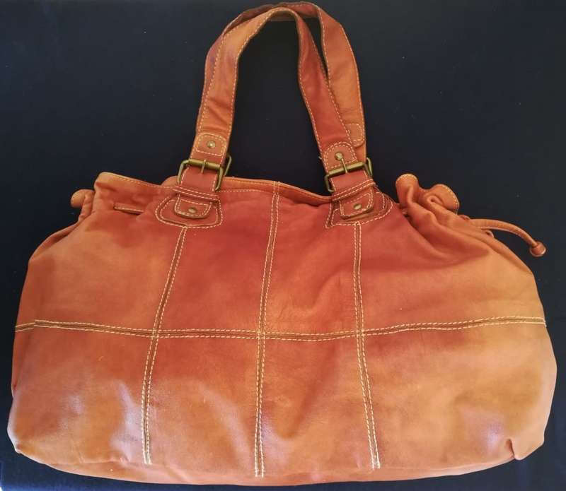 Holiday Special - Genuine Leather, Large Vintage "Hobo" Bag