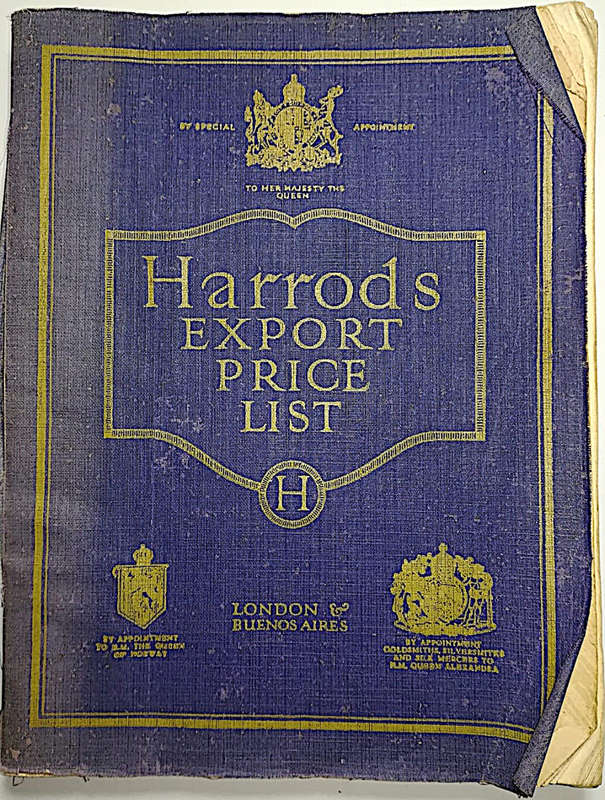 Rare Antique Harrods Catalogue Export Price List c.1914