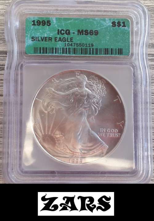 AMAZING USA - 1995 - FINE SILVER 1 OUNCE LIBERTY MS69