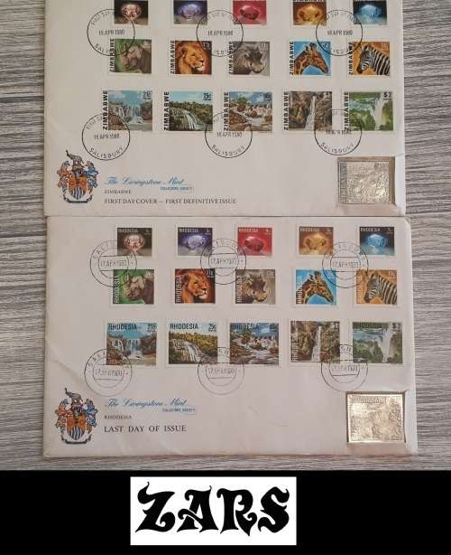 The Livingstone Mint - Rhodesia 17 April TO Zimbabwe 18 April - 1980 Silver Stamp Set - Very RARE!!