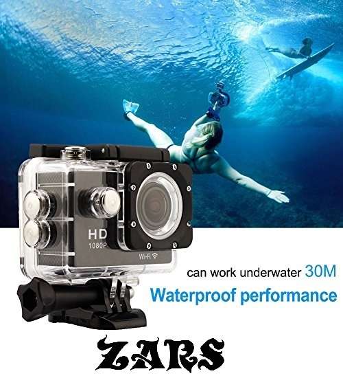 Full HD Waterproof [30M] Action Cam - With Mounting Accessories