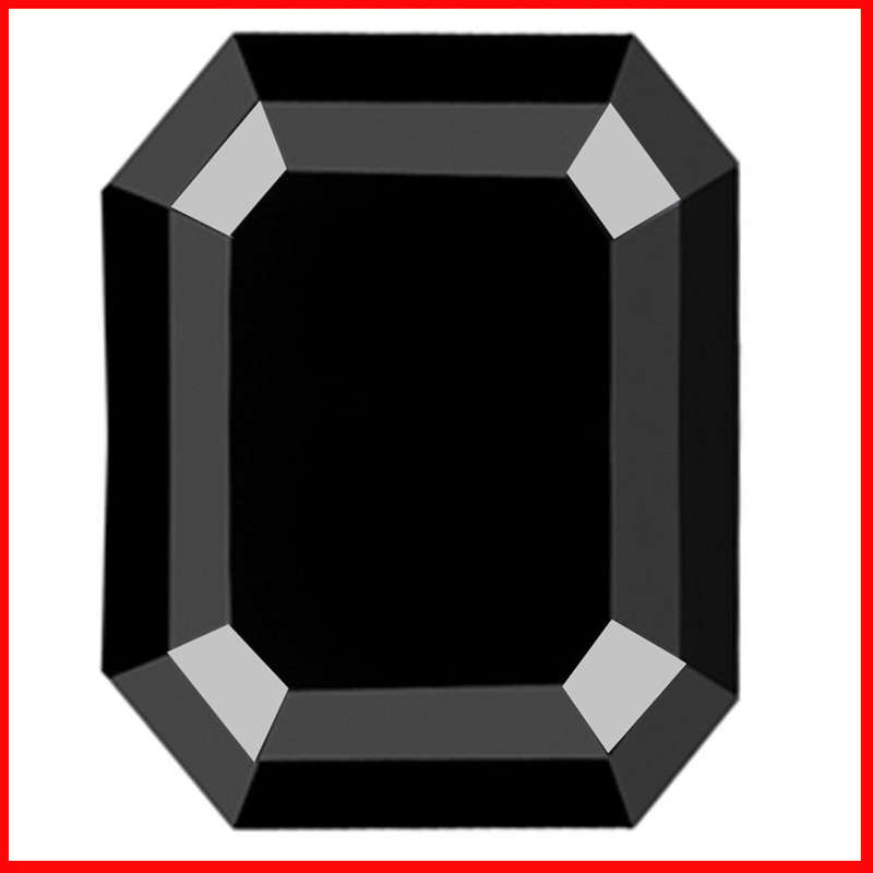 7.59 ct ( 13.66 MM ) AAA GREAT FANCY EMERALD CUT BLACK LOOSE MOISSANITE DIAMOND