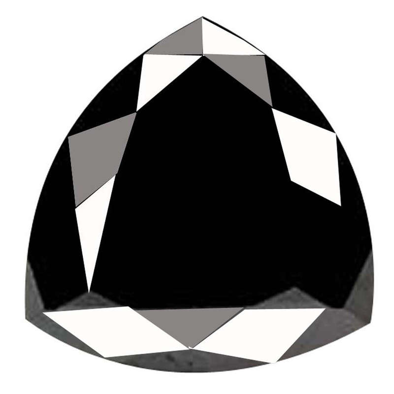 7.92 ct ( 13.59 MM ) AAA GREAT FANCY TRILLIANT CUT BLACK LOOSE MOISSANITE DIAMOND