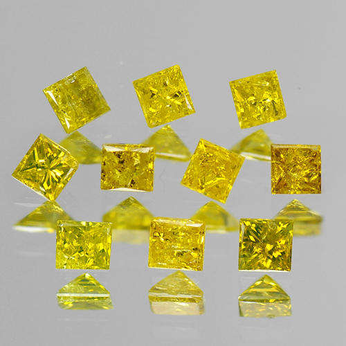 WOW GORGEOUS !! 0.83cts 2.4/2.5mmNatural Golden Yellow Princess Loose Diamond