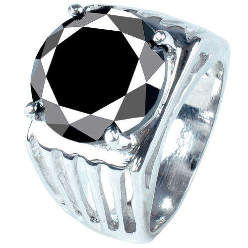 **2 AVAILABLE** SOLID 925 SILVER -8.11ct BLACK DIAMOND (MOISSANITE) RING