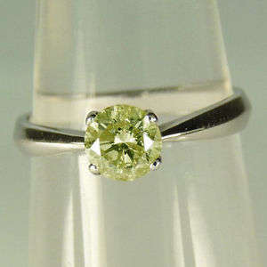 0.64 ct Natural Fancy Yellow (5.5mm) Diamond (Solid 14ct White Gold) -With Certificate