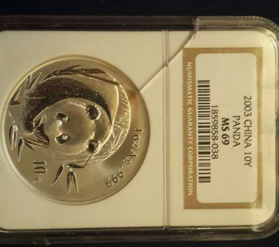 2003 CHINA 10Y PANDA MS69 (CRACKED SLAB) COIN IS PERFECT!