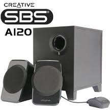 Creative sbs-A120 speaker , 2.1 , 9w ( 4 + 2x2.5 ) RMS , with volume control - black