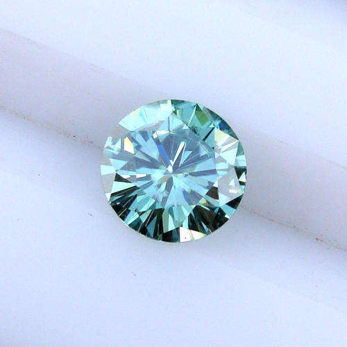 **LAST 1** --- 0.63ct - Fancy Ocean Blue - VVS1 [5.6mm]- Real Moissanite **LAST 1 AVAILABLE!!!**