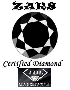 Lab Certified : 2.900ct REAL BLACK DIAMOND- 100% EARTH MINED! [8.6+ x 5.6 mm]