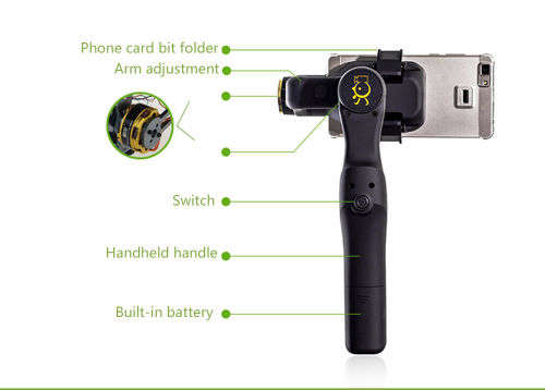 JJ-1 2 Axis Handheld Gimbal Brushless Stabilizer for Smart Phones :LAST 1 LEFT!