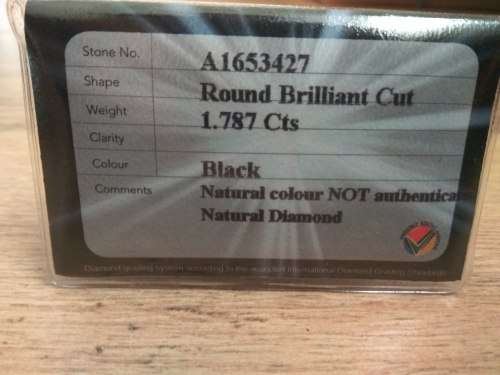Lab Certified - 1.787ct -Black Diamond [7 x 5mm] Perfect Engagement -Investment!
