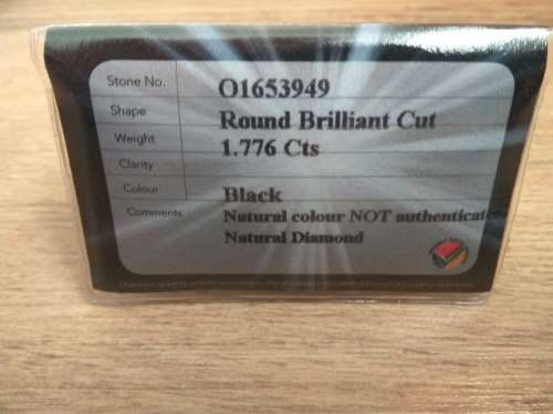 Lab Certified - 1.776ct -Black Diamond [6.6 x 5.4mm] Perfect Engagement -Investment!