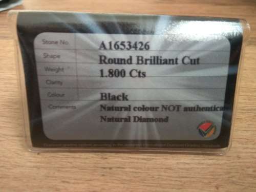 Lab Certified - 1.800ct -Black Diamond [7 x 5.1mm] Perfect Engagement -Investment!