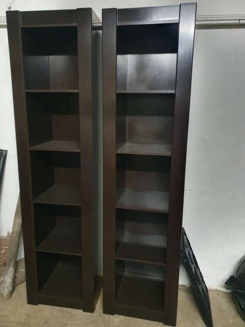 Tall Wooden Display Cabinet/ Bookshelf - 2 Available -collection only bid for one for both