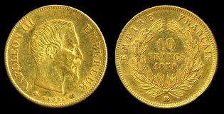 1859 SOLID 22CT GOLD 10 FRANCS 3.08GRAMS