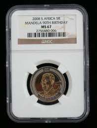 NGC -MS 67 2008 Mandela 90th birthday R5