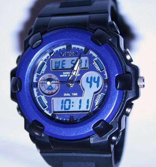New OHSEN DUAL TIME DISPLAY Men's Blue Sports Watch