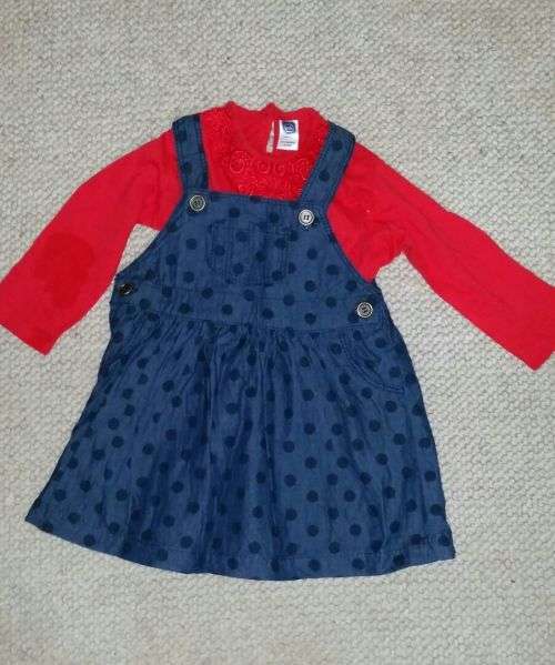 Gorgeous denim dungree dress with top