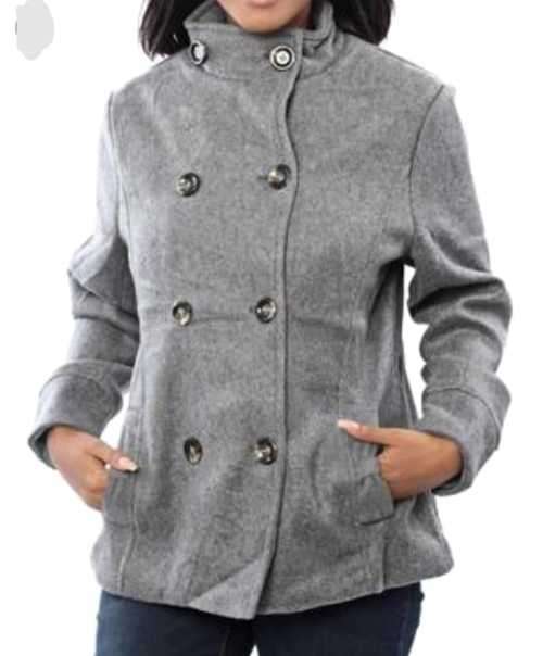 Grey Melton Coat with hoodie
