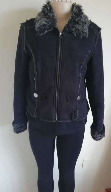 Suede Biker Style Jacket with full fur inner