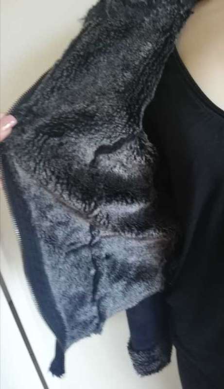 Suede Biker Style Jacket with full fur inner
