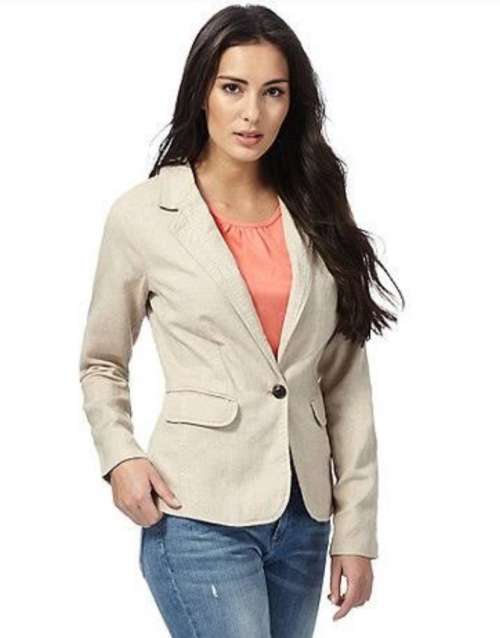Fitted Beige Blazer