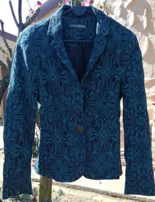 Green and black Paisley Print Fitted Blazer