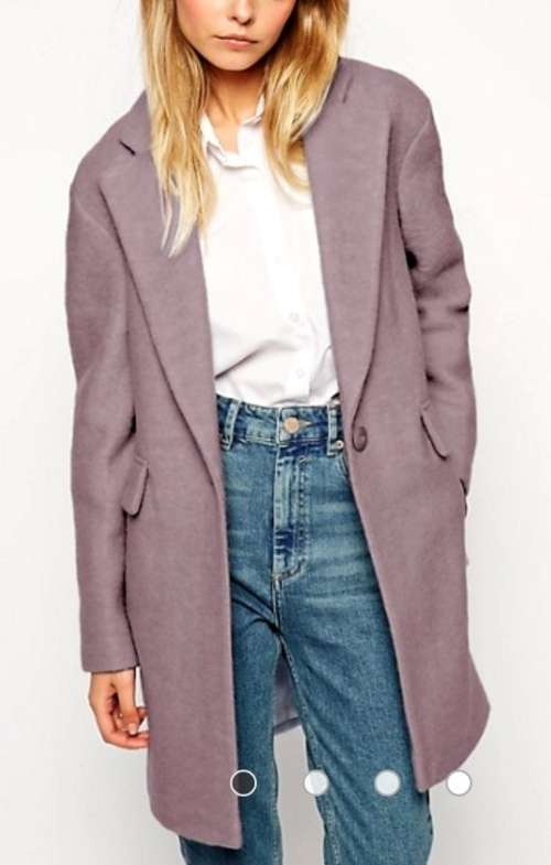 Lilac Textured Wool Car Coat