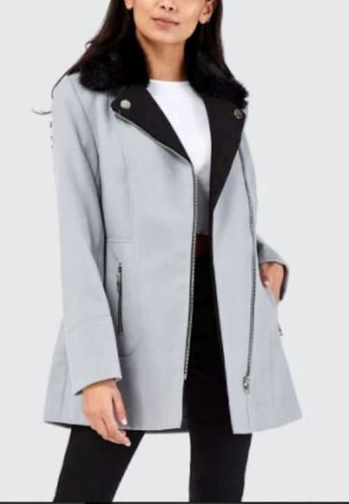 Formal Biker Cost with faux fur collar