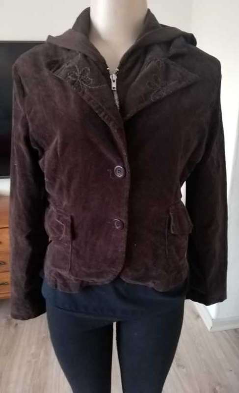 Brown Corduroy zip up jacket with good